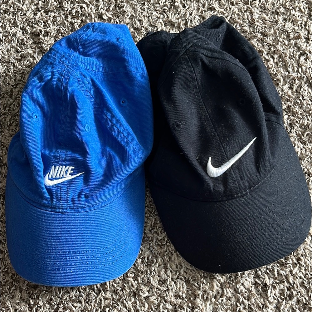 Nike Blue and Black Caps